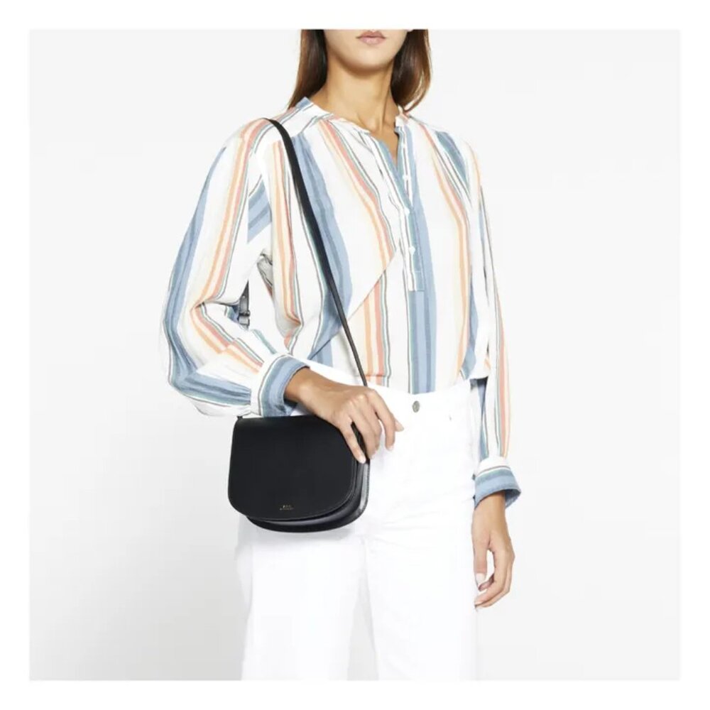 A.P.C. Black Dina Leather Crossbody Bag